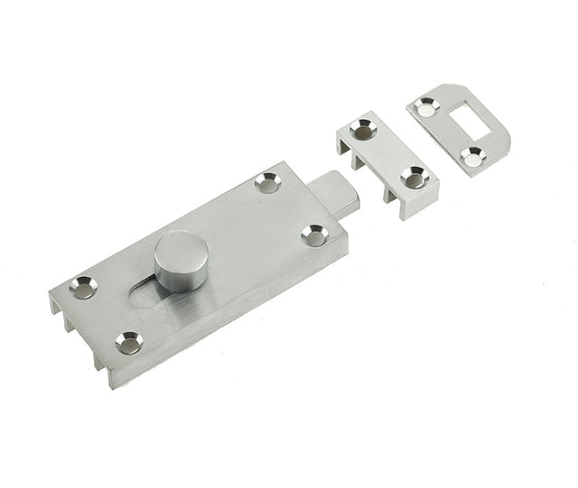 High quality image of Frelan - Bathroom Slide Bolt - Satin Chrome | Sku. j1414sc | available to order from Trade Door Handles in Kendal.
