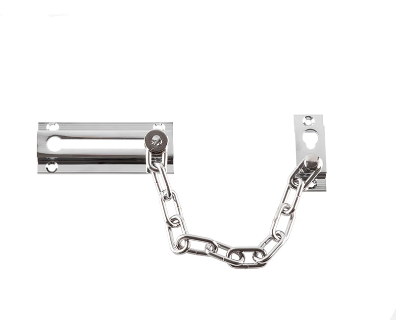 This is an image showing the Frelan - Security Door Chain - Polished Chrome available to order from Trade Door Handles in Kendal