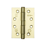 High quality image of Frelan - Jedo Grade 7 Steel Heavy Duty Button Tip Hinges 102x76x2.5mm Electro Brassed Sku. J451BT-EB