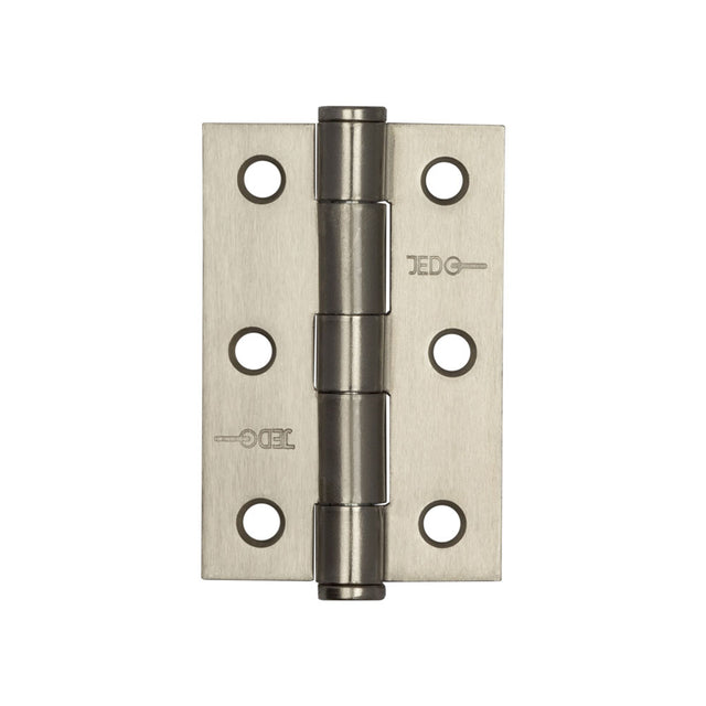 High quality image of Frelan - Jedo Grade 7 Steel Heavy Duty Button Tip Hinges 76x50x2mm Satin Nickel Sku. J452BT-SN