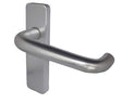 High quality image of Frelan - 19mm Round Bar Door Handle on Latchplate Satin Anodised Aluminium | Sku. j4671b | available to order from Trade Door Handles in Kendal.