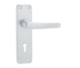 High quality image of Frelan - Contract Door Handle on Lockplate Satin Anodised Aluminium Sku. J5601