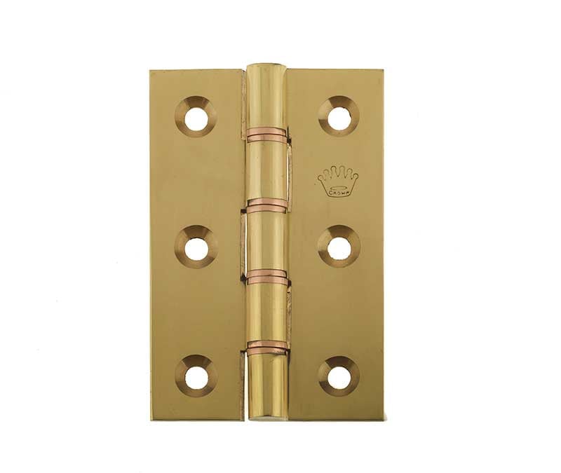 This is an image showing the Frelan - 76x50x3mm PB DPBW HINGE available to order from Trade Door Handles in Kendal