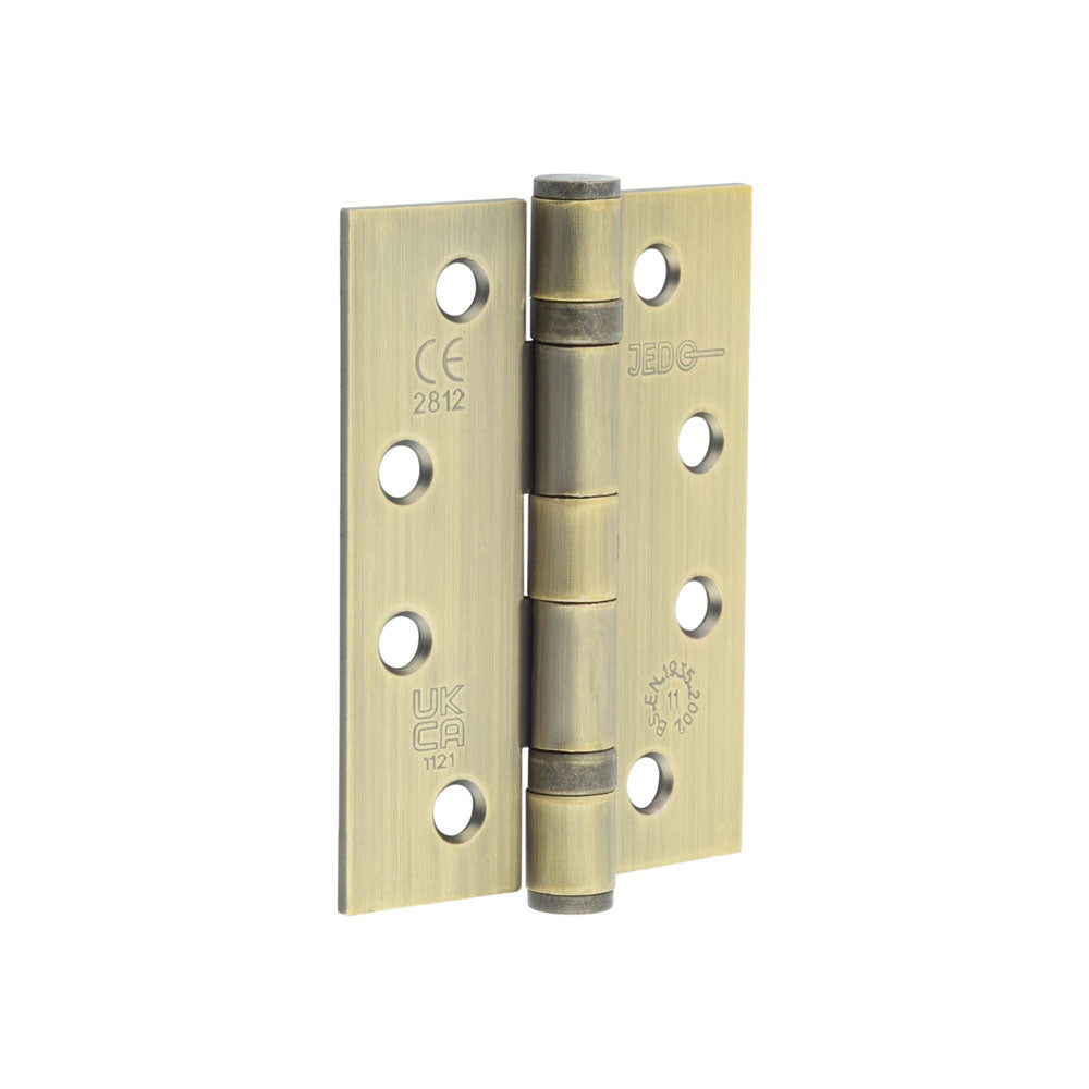 High quality image of Frelan - Jedo Grade 11 Steel Ball Bearing Hinges 102x76mm Antique Brass Sku. J8500AB