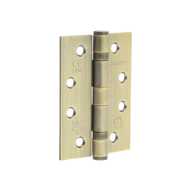 High quality image of Frelan - Jedo Grade 11 Steel Ball Bearing Hinges 102x76mm Antique Brass Sku. J8500AB