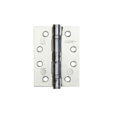 This is an image showing the Frelan - 102x76mm Stainless Steel Ball Bearing Hinges Grade 11 - Polished Chrome available to order from Trade Door Handles in Kendal