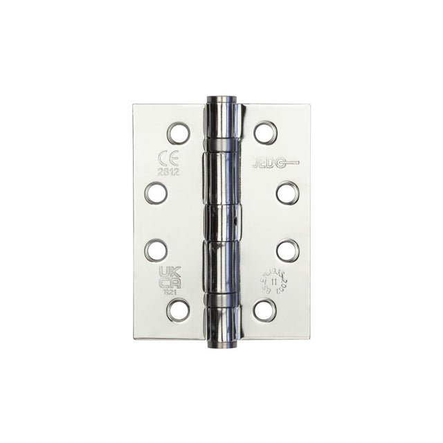 This is an image showing the Frelan - 102x76mm Stainless Steel Ball Bearing Hinges Grade 11 - Polished Chrome available to order from Trade Door Handles in Kendal