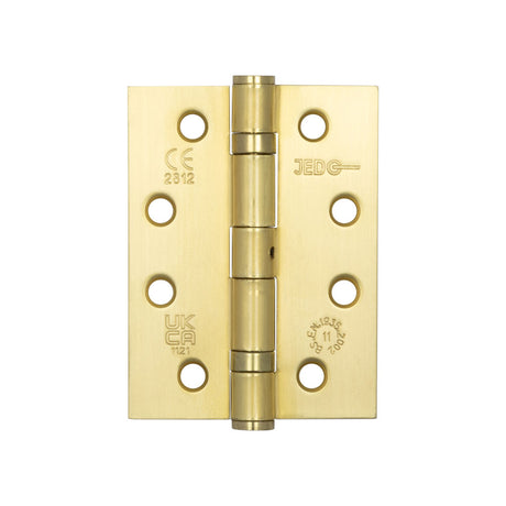 High quality image of Frelan - Jedo Grade 11 Steel Ball Bearing Hinges 102x76mm Satin Brass Sku. J8500SB