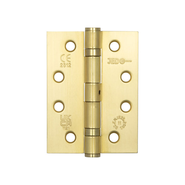 High quality image of Frelan - Jedo Grade 11 Steel Ball Bearing Hinges 102x76mm Satin Brass Sku. J8500SB