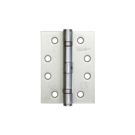 This is an image showing the Frelan - 102x76mm Stainless Steel Ball Bearing Hinges Grade 11 - Satin Chrome available to order from Trade Door Handles in Kendal