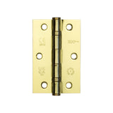 High quality image of Frelan - Jedo Steel Ball Bearing Hinges 89x58mm 89x58x2mm Electro Brassed Sku. J8501EB