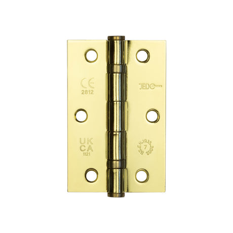 High quality image of Frelan - Jedo Steel Ball Bearing Hinges 89x58mm 89x58x2mm Electro Brassed Sku. J8501EB