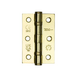 High quality image of Frelan - Jedo Grade 7 Steel Ball Bearing Hinges 76x50mm Electro Brassed Sku. J8502EB