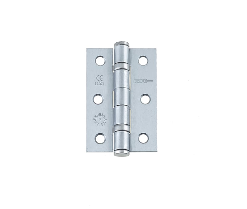 This is an image showing the Frelan - 76x50mm Steel Ball Bearing Hinges Grade 7 - Satin Chrome available to order from Trade Door Handles in Kendal