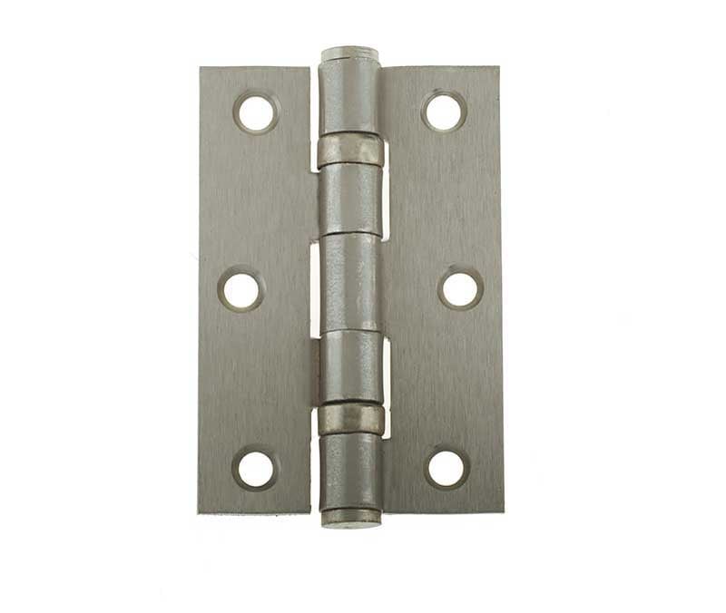 This is an image showing the Frelan - 76x50mm Steel Ball Bearing Hinges Grade 7 - Satin Nickel available to order from Trade Door Handles in Kendal