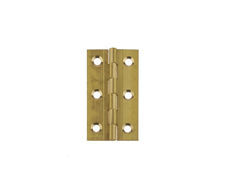 This is an image showing the Frelan - 51x28mm Solid Drawn Brass Butt Hinges - Self Colour Brass available to order from Trade Door Handles in Kendal