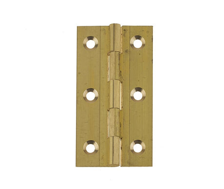 This is an image showing the Frelan - 76x42mm Solid Drawn Brass Butt Hinges - Self Colour Brass available to order from Trade Door Handles in Kendal