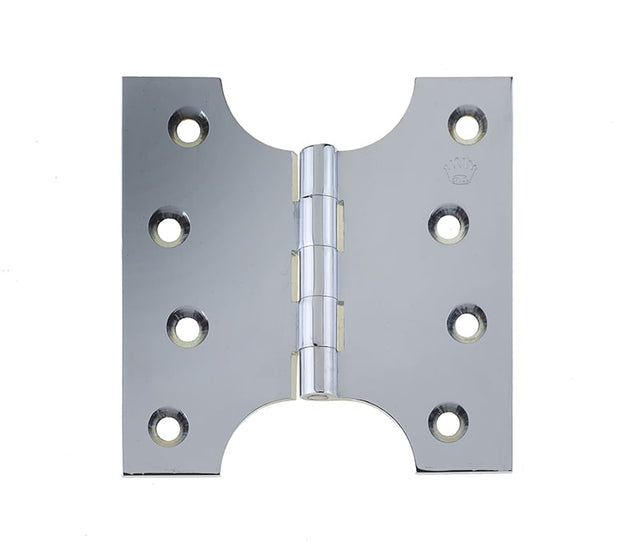 This is an image showing the Frelan - 127x102mm Budget Parliament Hinges - Polished Chrome available to order from Trade Door Handles in Kendal