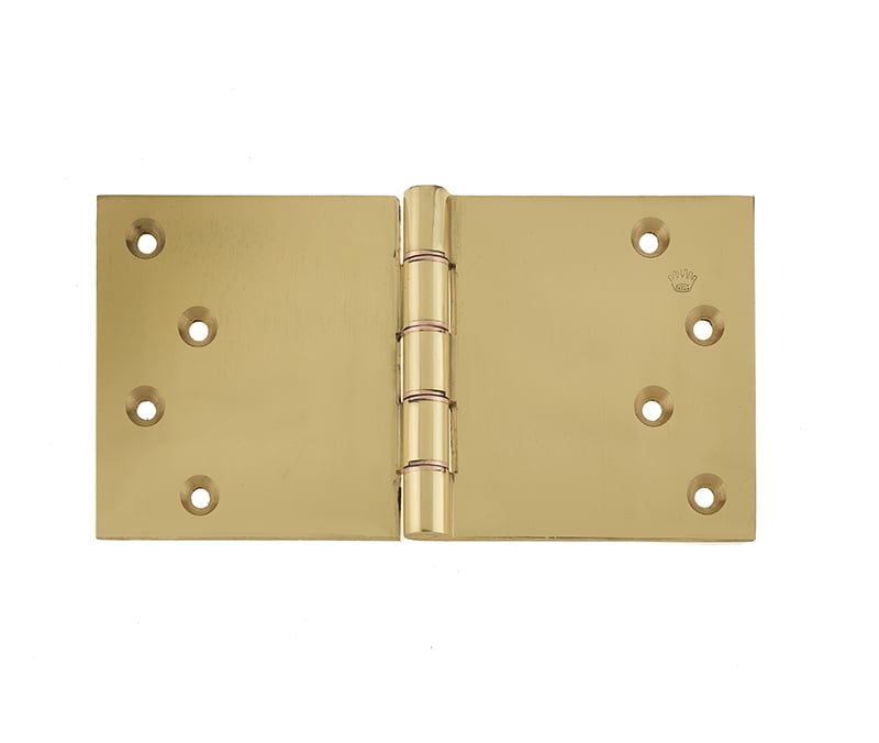 This is an image showing the Frelan - 102x200mm Projection Brass Hinges - Polished Brass available to order from Trade Door Handles in Kendal