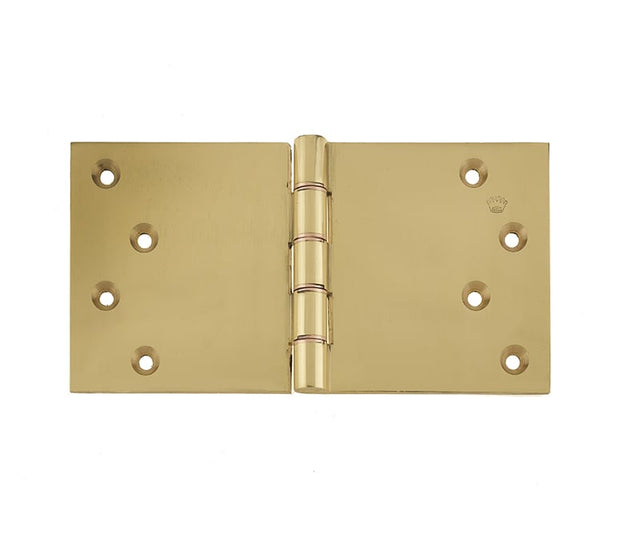 This is an image showing the Frelan - 102x200mm Projection Brass Hinges - Polished Brass available to order from Trade Door Handles in Kendal