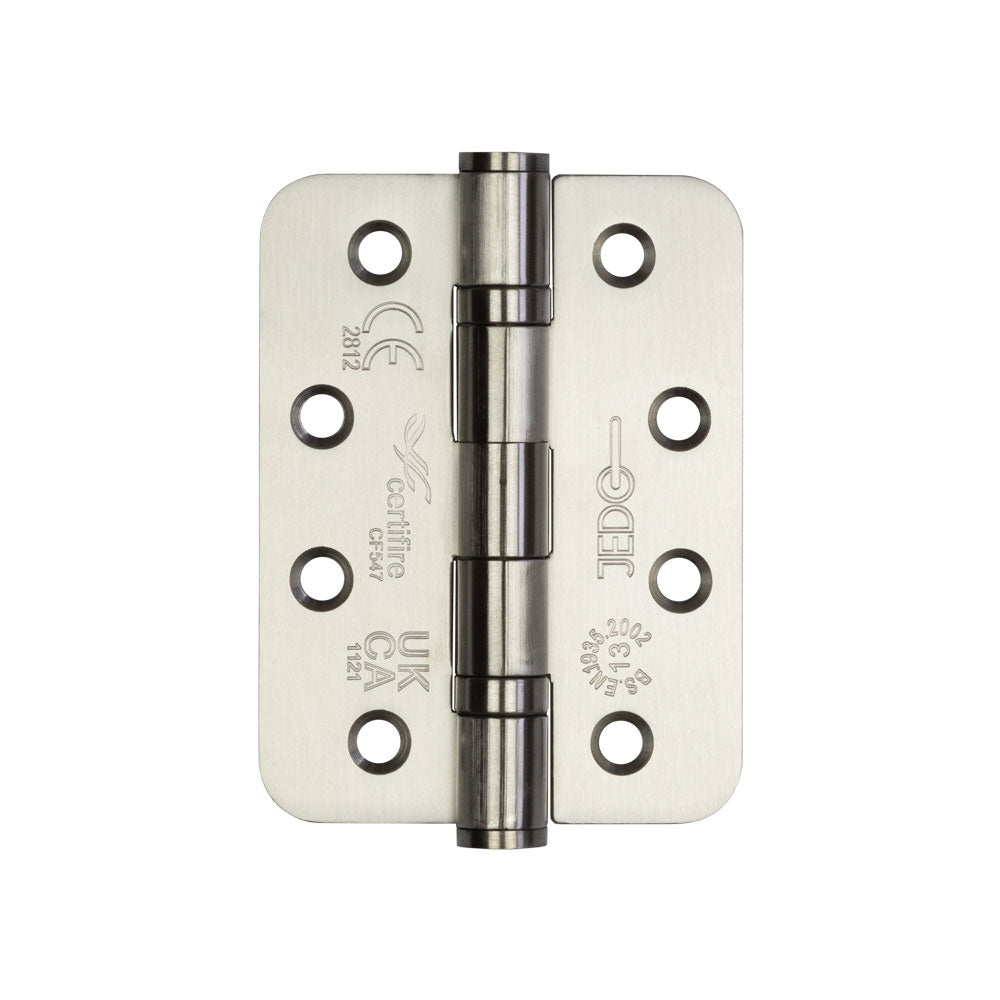 High quality image of Frelan - Certifire Stainless Steel Grade 13 Radiused Ball Bearing Hinges 102x76x3mm Satin Stainless Steel Sku. J9500RSSS