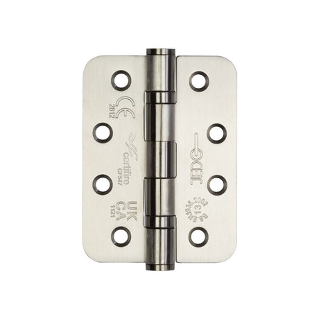 High quality image of Frelan - Certifire Stainless Steel Grade 13 Radiused Ball Bearing Hinges 102x76x3mm Satin Stainless Steel Sku. J9500RSSS