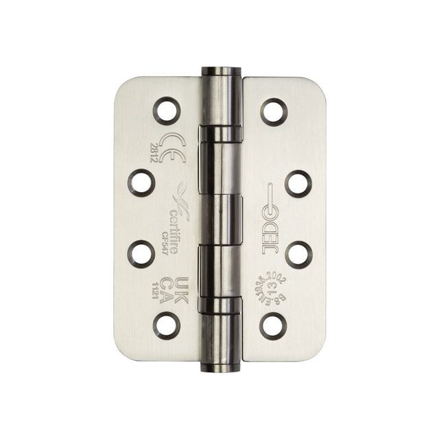 High quality image of Frelan - Certifire Stainless Steel Grade 13 Radiused Ball Bearing Hinges 102x76x3mm Satin Stainless Steel Sku. J9500RSSS