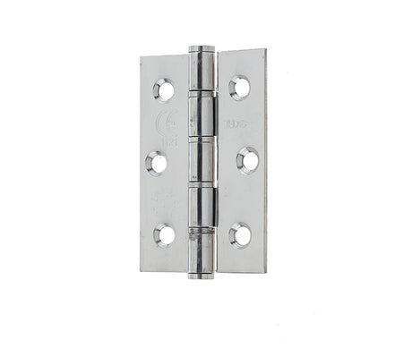 This is an image showing the Frelan - 76x50mm Grade 202 Stainless Steel Washered Hinges Grade 7 - Polished St available to order from Trade Door Handles in Kendal