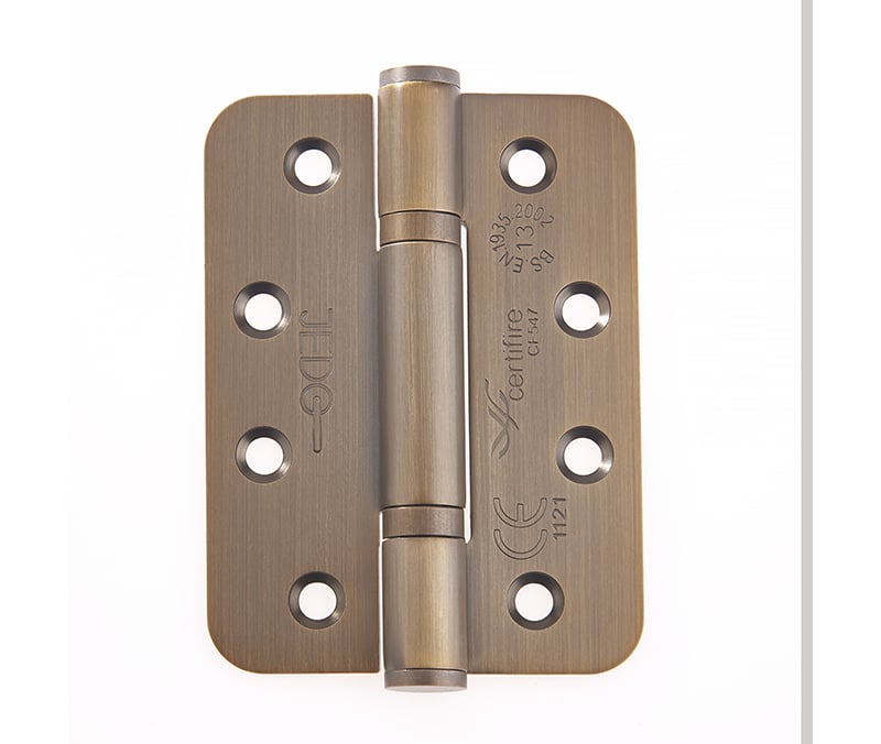 This is an image showing the Frelan - 102x76x3mm AB Radius PBH 3 knuckle hinge Pack of 3 available to order from Trade Door Handles in Kendal