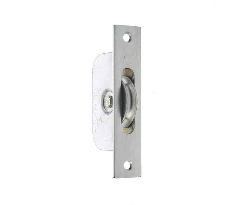 High quality image of Frelan - Jedo Sash Roller with Rectangular Plate 118x26mm Satin Chrome Sku. J994BSC