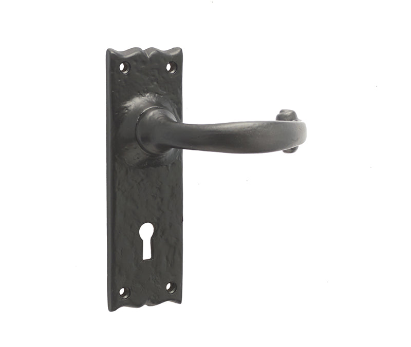 High quality image of Frelan - Regal Suite Door Handle on Lockplate Black Sku. JAB1