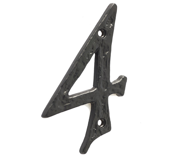 High quality image of Frelan - Antique Door Numerals 4 Black No. 4 Sku. JAB15-4