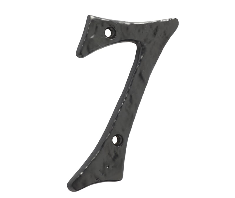 This is an image showing the Frelan - Screws Fixed Numeral 7 - Antique Black available to order from Trade Door Handles in Kendal