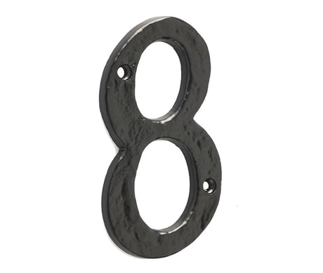 This is an image showing the Frelan - Screws Fixed Numeral 8 - Antique Black available to order from Trade Door Handles in Kendal