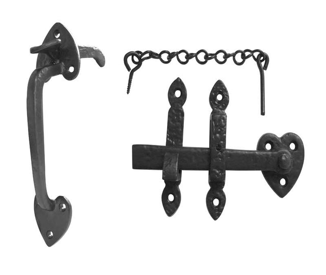 High quality image of Frelan - Antique Gate Catches 195mm Black Sku. JAB18
