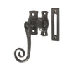 This is an image showing the Frelan - Monkey Tail Locking Casement Fastener Left - Antique Black available to order from Trade Door Handles in Kendal