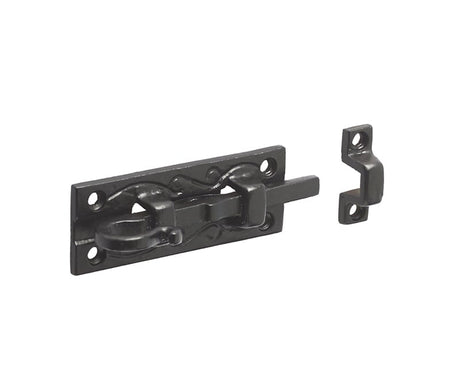 High quality image of Frelan - Antique Straight Bolts 100mm Black Sku. JAB25