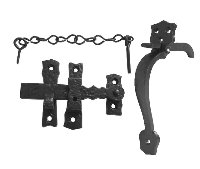 High quality image of Frelan - Antique Gate Catches 156mm Black Sku. JAB30