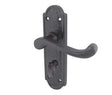High quality image of Frelan - Turnberry Suite Door Handle on Bathroom Plate Black Sku. JAB300B