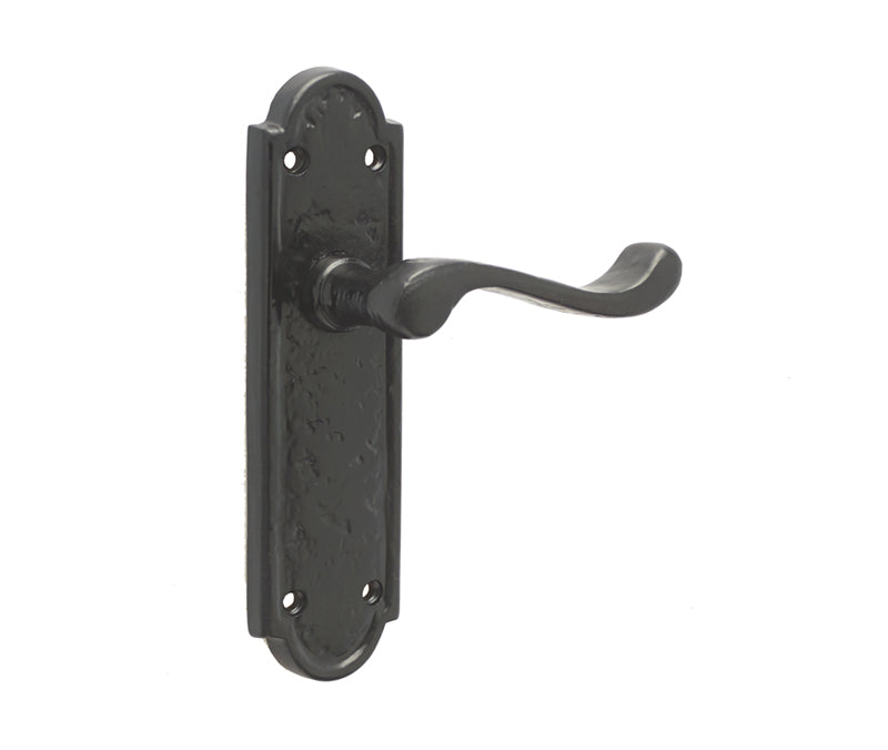 High quality image of Frelan - Turnberry Suite Door Handle on Latchplate Black Sku. JAB301