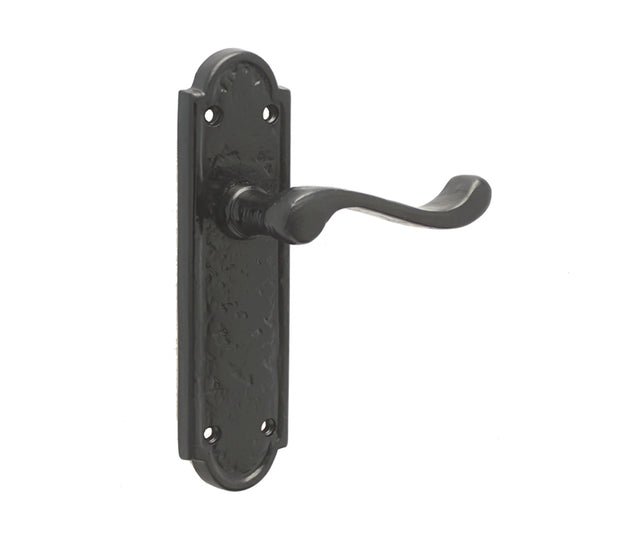 High quality image of Frelan - Turnberry Suite Door Handle on Latchplate Black Sku. JAB301