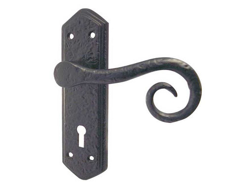 High quality image of Frelan - Royal Suite Door Handle on Lockplate Black Sku. JAB400