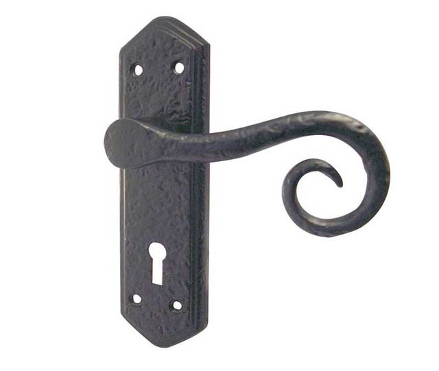 High quality image of Frelan - Royal Suite Door Handle on Lockplate Black Sku. JAB400