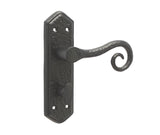 High quality image of Frelan - Royal Suite Door Handle on Bathroom Plate Black Sku. JAB400B