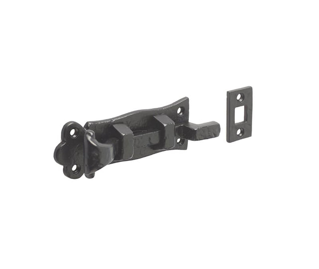 This is an image showing the Frelan - Necked Bolt 117mm - Antique Black available to order from Trade Door Handles in Kendal