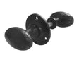 This is an image showing the Frelan - Oval Shape Rim Knobs - Antique Black available to order from Trade Door Handles in Kendal