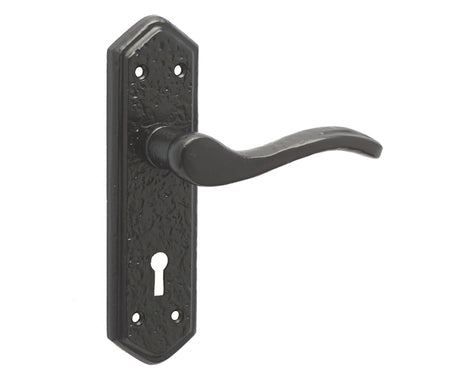 High quality image of Frelan - Wentworth Suite Door Handle on Lockplate Black Sku. JAB500