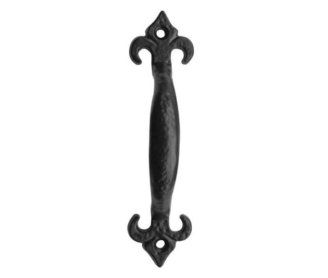 This is an image showing the Frelan - Fleur De Lys 235mm Pull Handle - Antique Black available to order from Trade Door Handles in Kendal