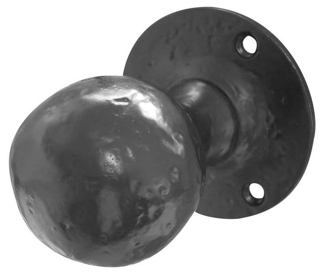 This is an image showing the Frelan - Ball Shaped Mortice Knobs - Antique Black available to order from Trade Door Handles in Kendal