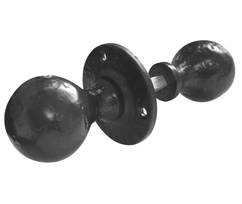 High quality image of Frelan - Ball Shaped Rim Knobs - Antique Black | Sku. jab5r | available to order from Trade Door Handles in Kendal.